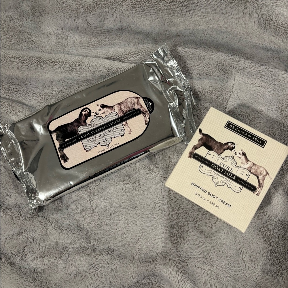 Beekman 1802 Silver Facial Cleansing Wipes and Cream Box Set